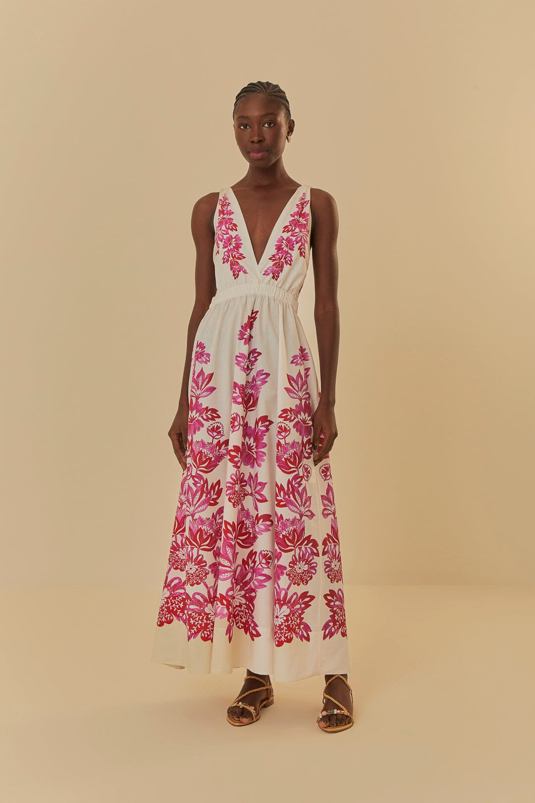 Off-White Flowerful Birds Maxi Dress | FarmRio (US)