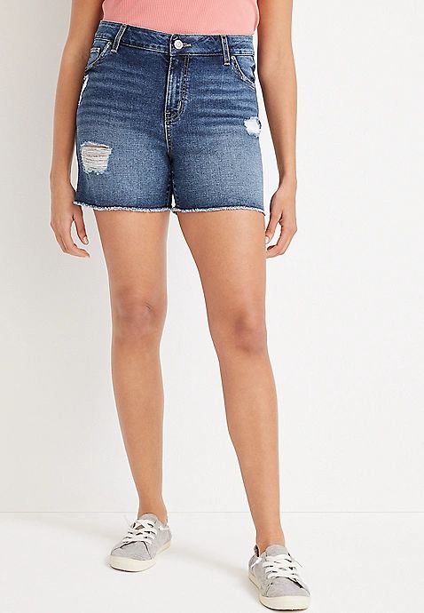 m jeans by maurices™ Mid Fit Mid Rise Frayed Hem 5in Short | Maurices