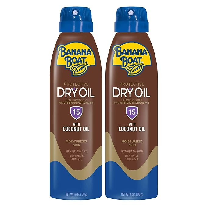 Banana Boat Protective Tanning Dry Oil Clear Spray Sunscreen SPF 15, 6oz | Tanning Sunscreen Spra... | Amazon (US)