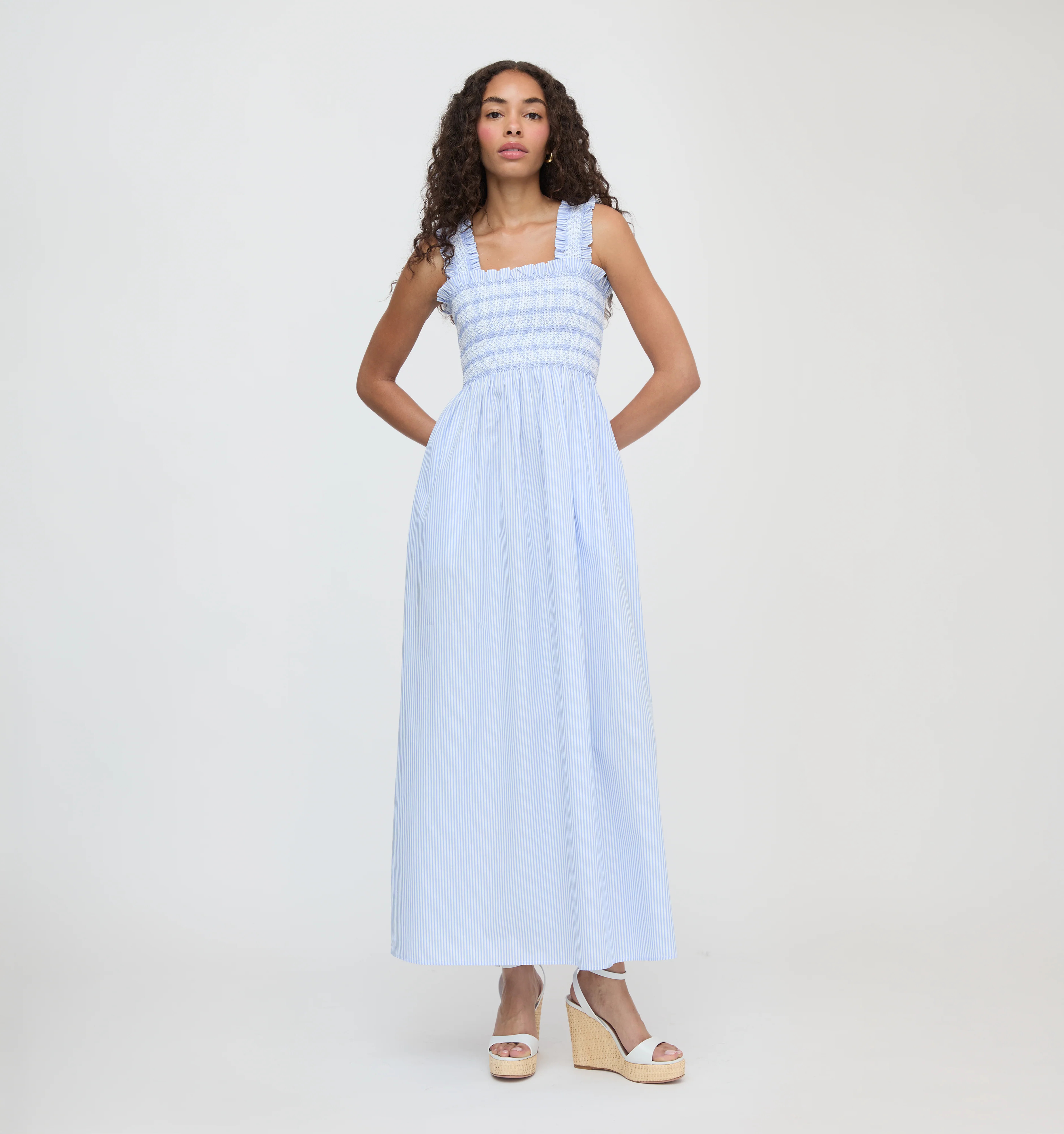 The Ashlyn Nap Dress | Blue/White Stripe / XXS | ® | Hill House Home Smocked Dress | Hill House Home US