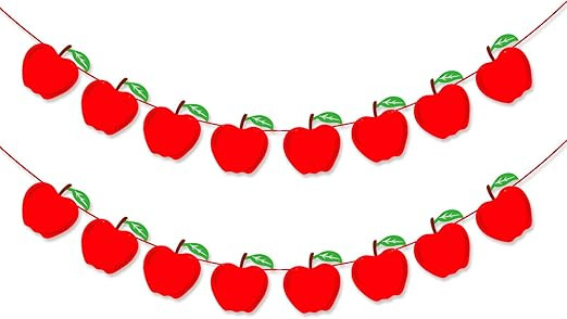 2 Pack Back to School Apples Banner Garland First Day of School Decorations Party Decor for Class... | Amazon (US)