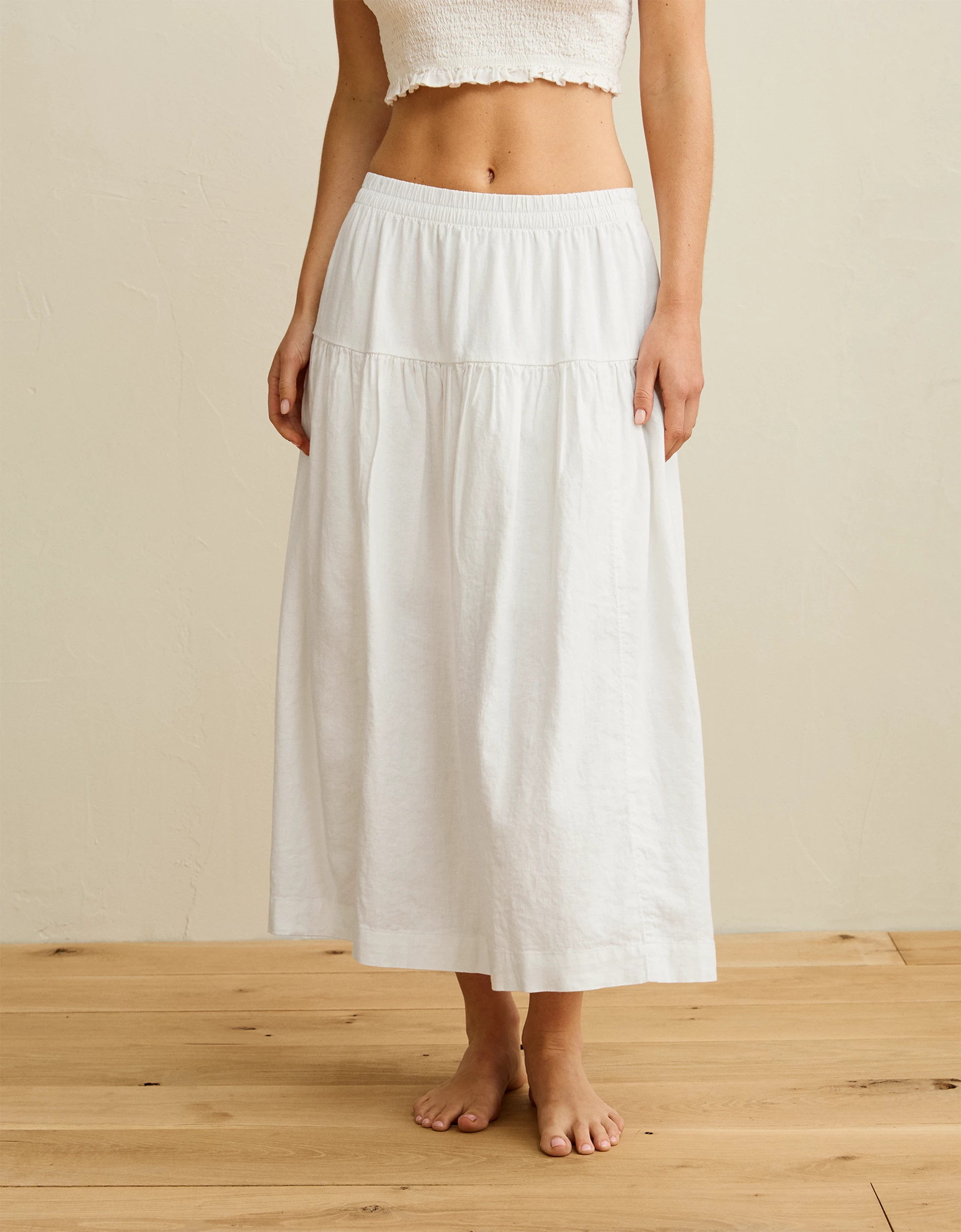 AE Mid-Rise Linen-Blend Maxi Skirt | American Eagle Outfitters (US & CA)