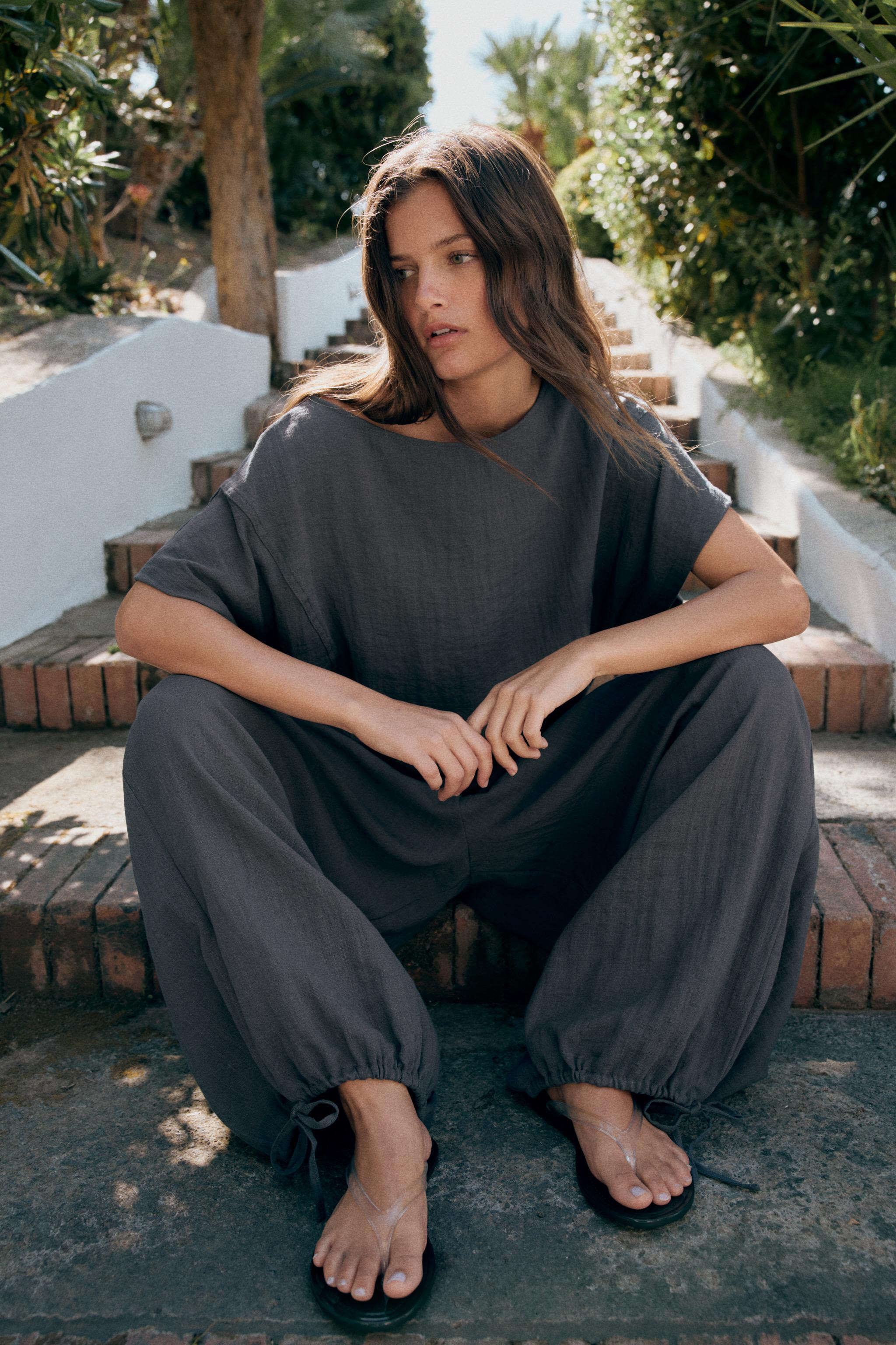 ELASTIC WAIST BAGGY PANTS | Zara US