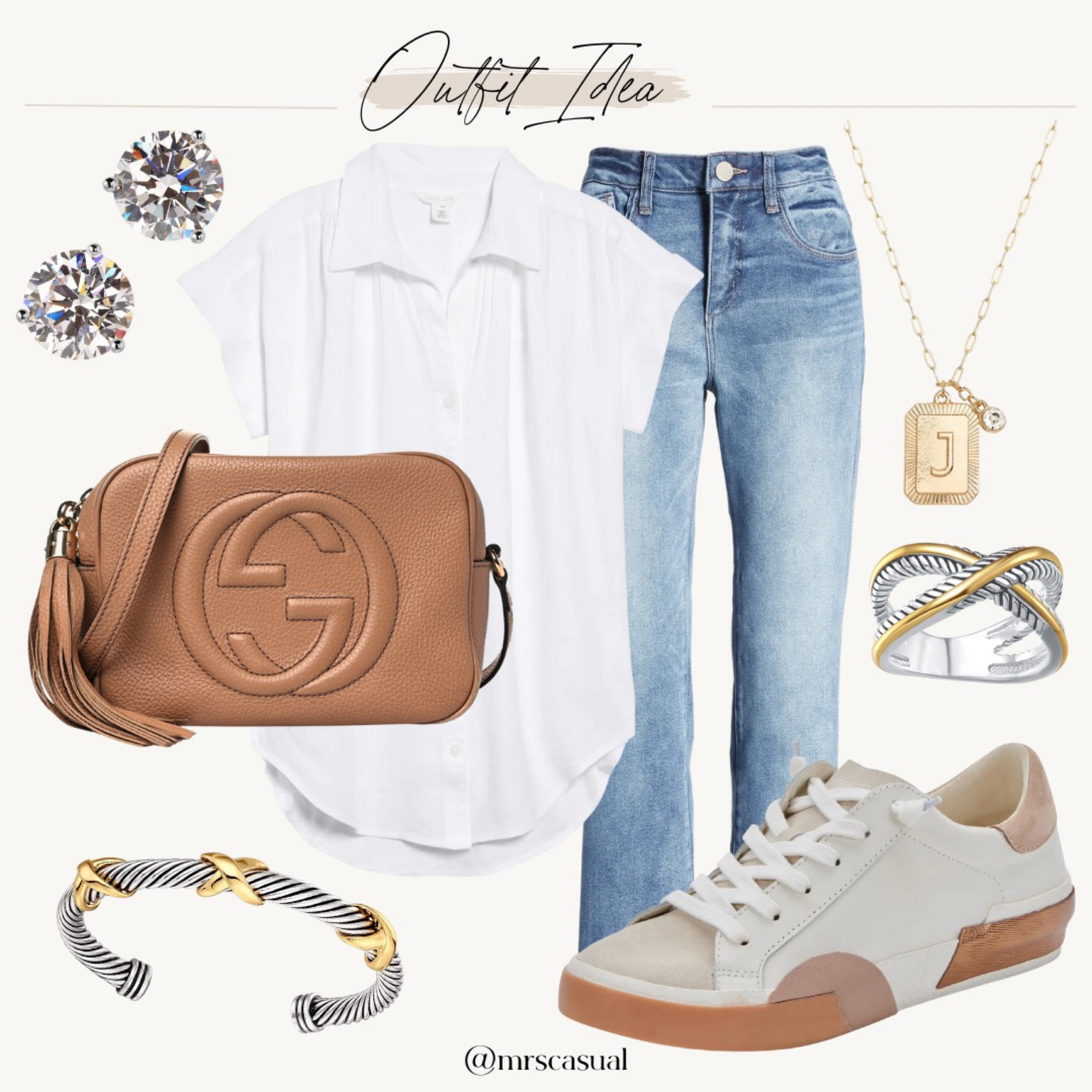 White and denim casual outfit idea 

#LTKFind 

#LTKunder50 #LTKunder100
