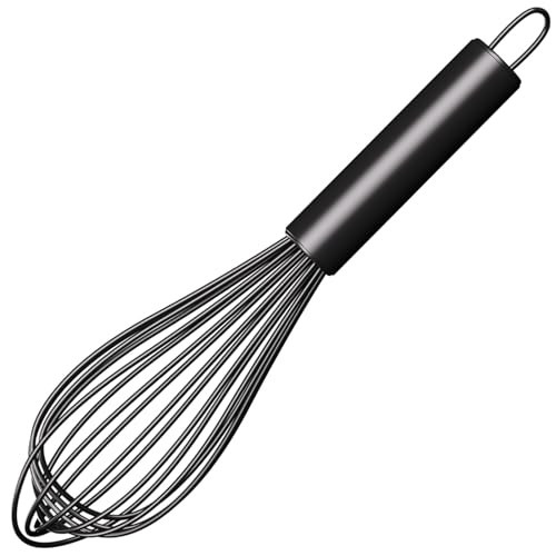 Maxjoy Silicone Whisk,Kitchen Small Silicone Whisks for Cooking Non Scratch,Wire Whisk Stainless Steel Heat Resistant,Mini Balloon Egg Beater for Stirring,Frothing,Wisking Tool 11-Inch,Black | Amazon (US)