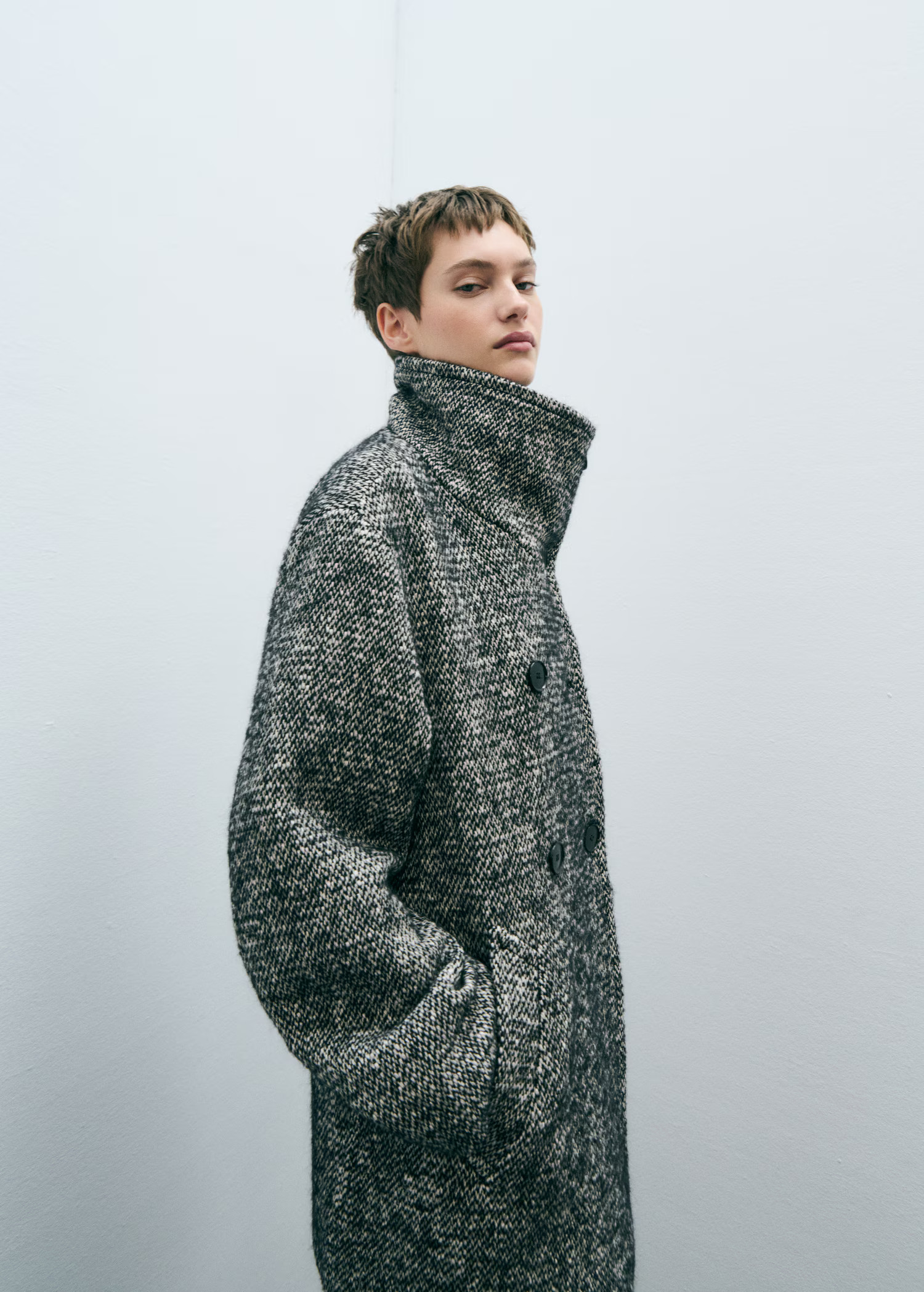 Double-breasted marbled coat | Mango (US/MX/AU)