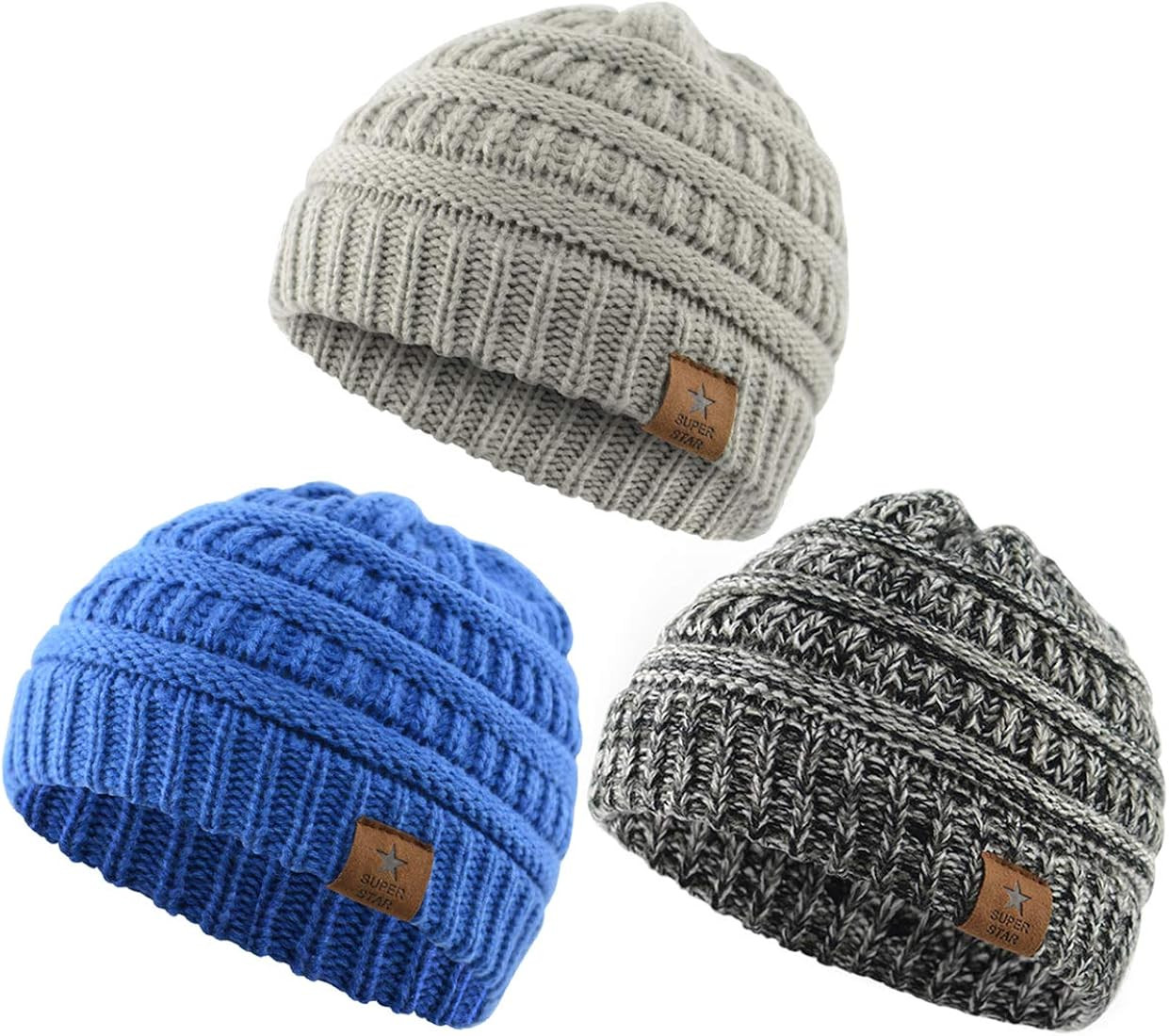 Zando Baby Beanies Infant Toddler Winter Hat Soft Warm Knit Hats Caps for Boys | Amazon (US)