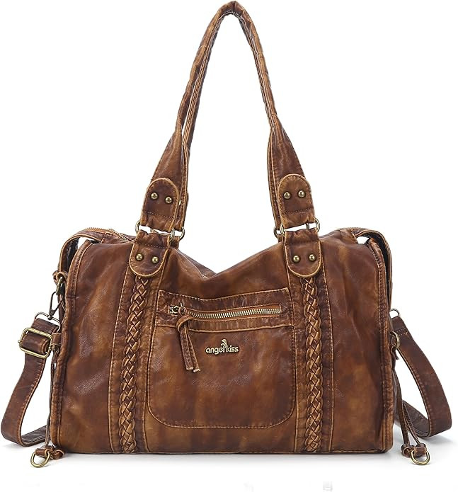 Angel Kiss Hobo Bags For Women Vegan Leather Hobo Satchel Handbags Large Tote Purses Shoulder Bag | Amazon (US)