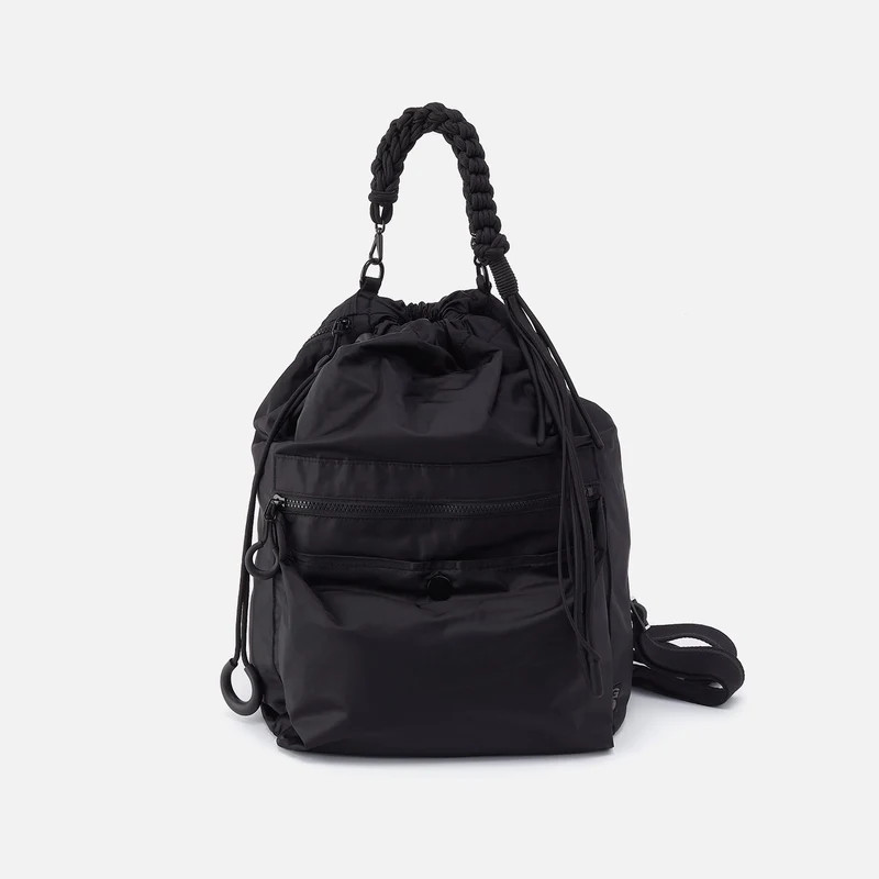 LIFE'S A CINCH Backpack in CaRefiber recycled nylon - Jet | HOBO Bags