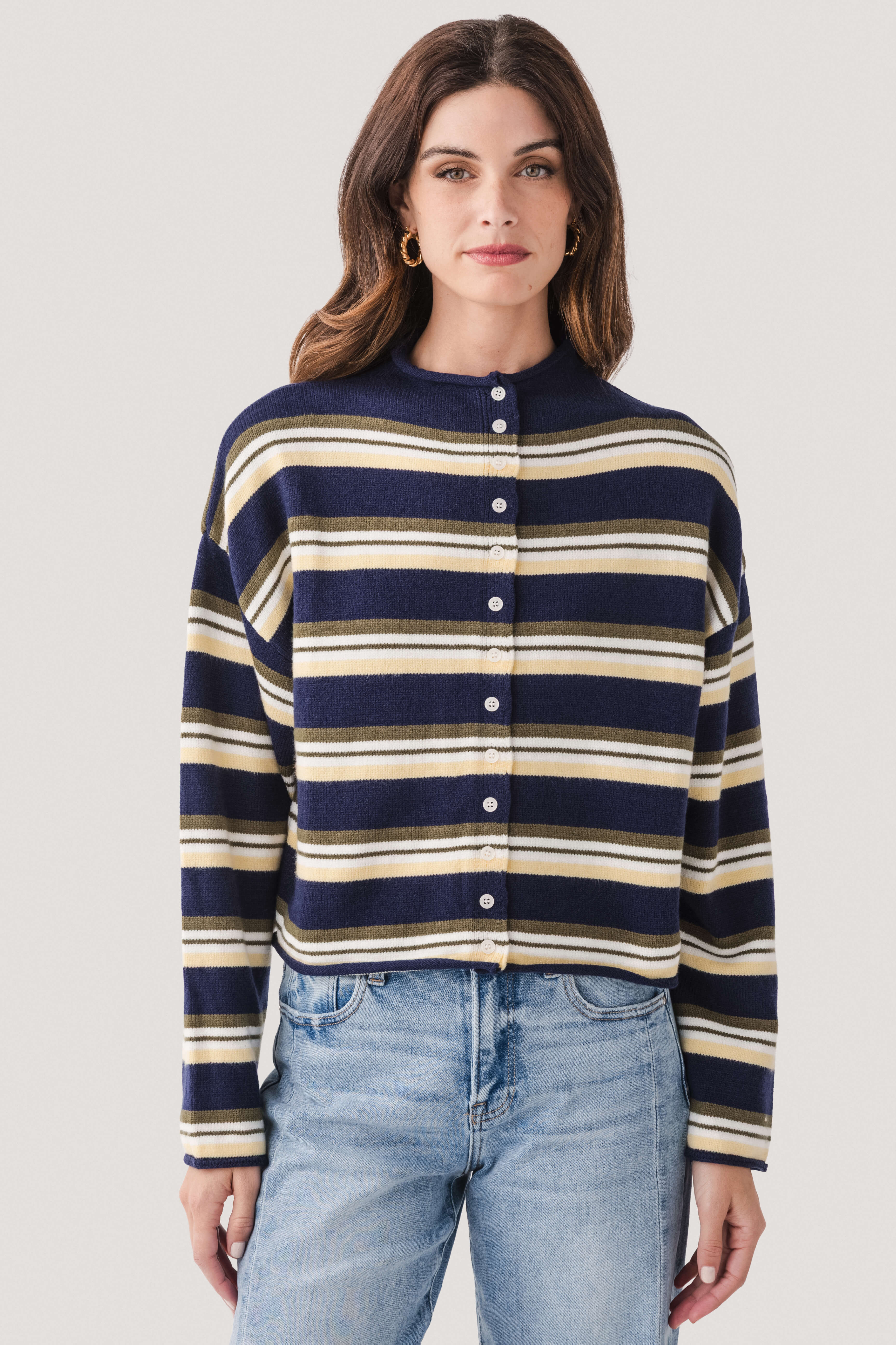 Le Lis Multi Stripe Cardigan | Social Threads