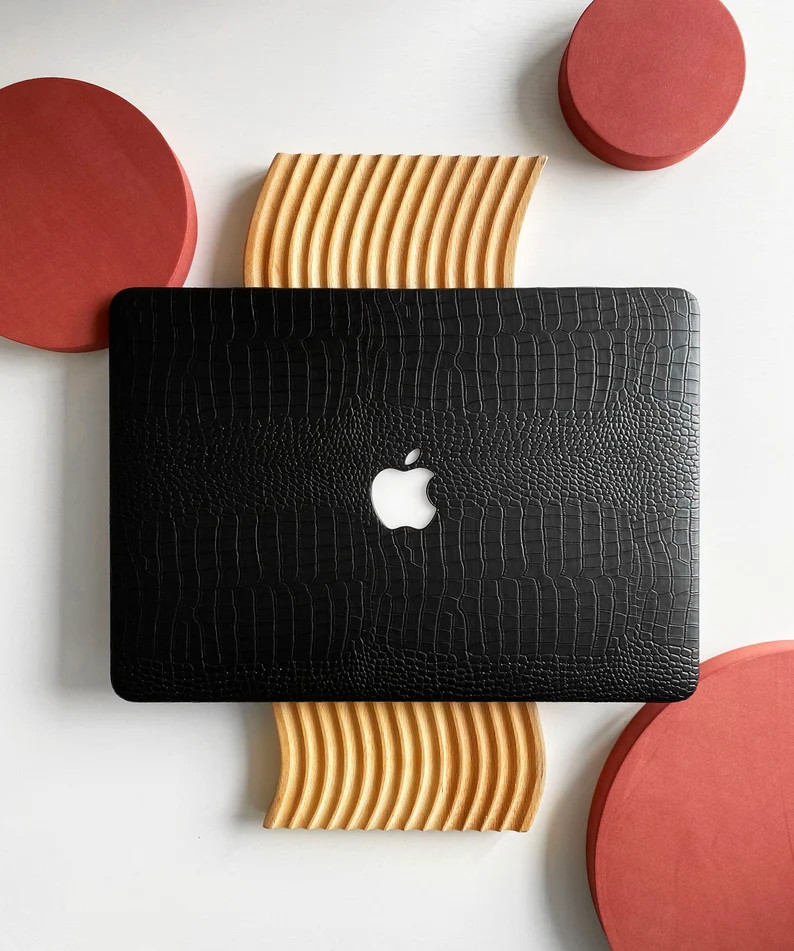 Crazing Crocodile Print Cool Black Hard Case Cover for MacBook Air 13 MacBook Pro 13 16 15 Air 13... | Etsy (US)