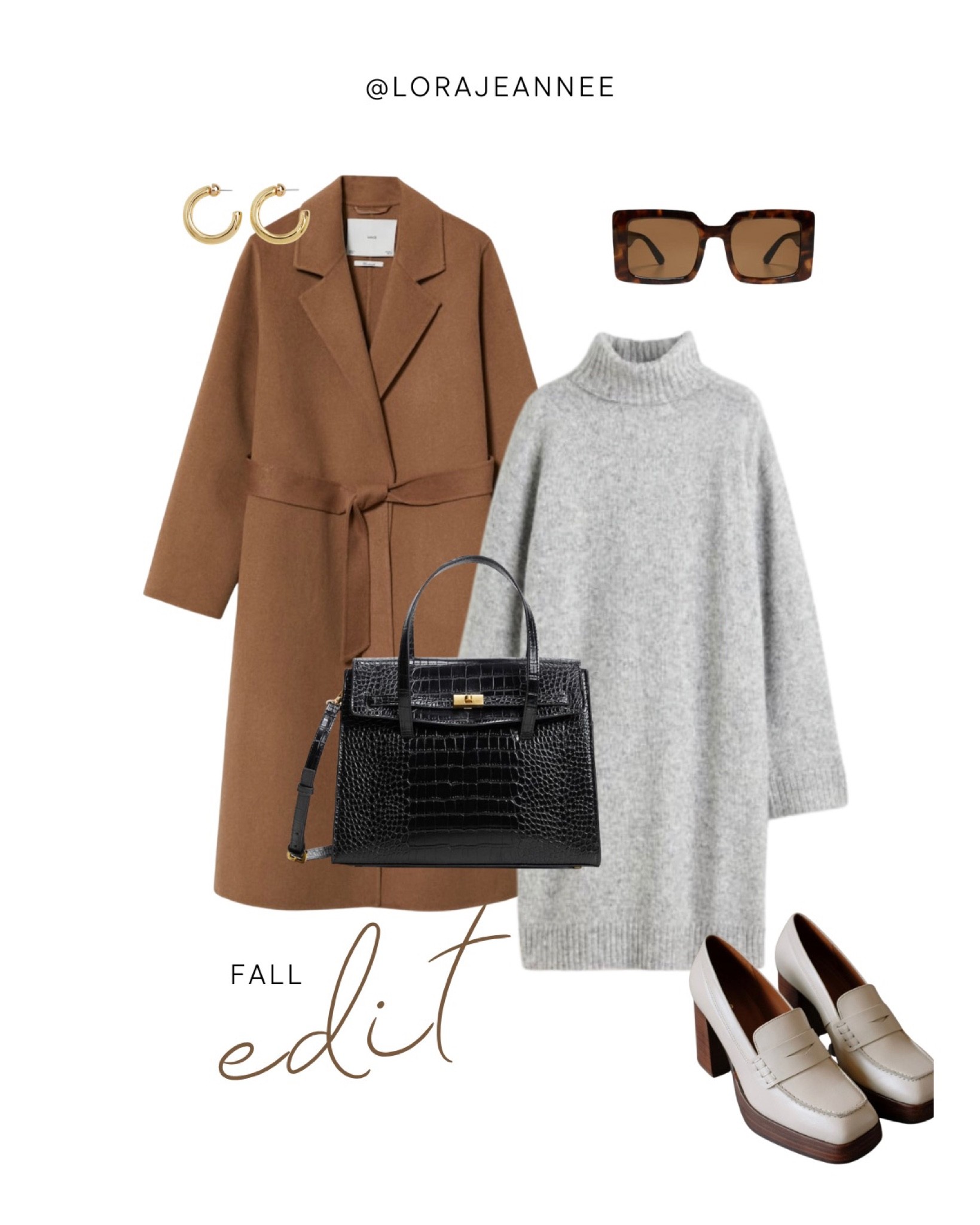 Favourite fall fashion styles - camel coat, oversize sweater dress, heeled loafers 🤎🍂 thanks for stopping by! Xx @lorajeannee 

#LTKSeasonal #LTKstyletip #LTKU