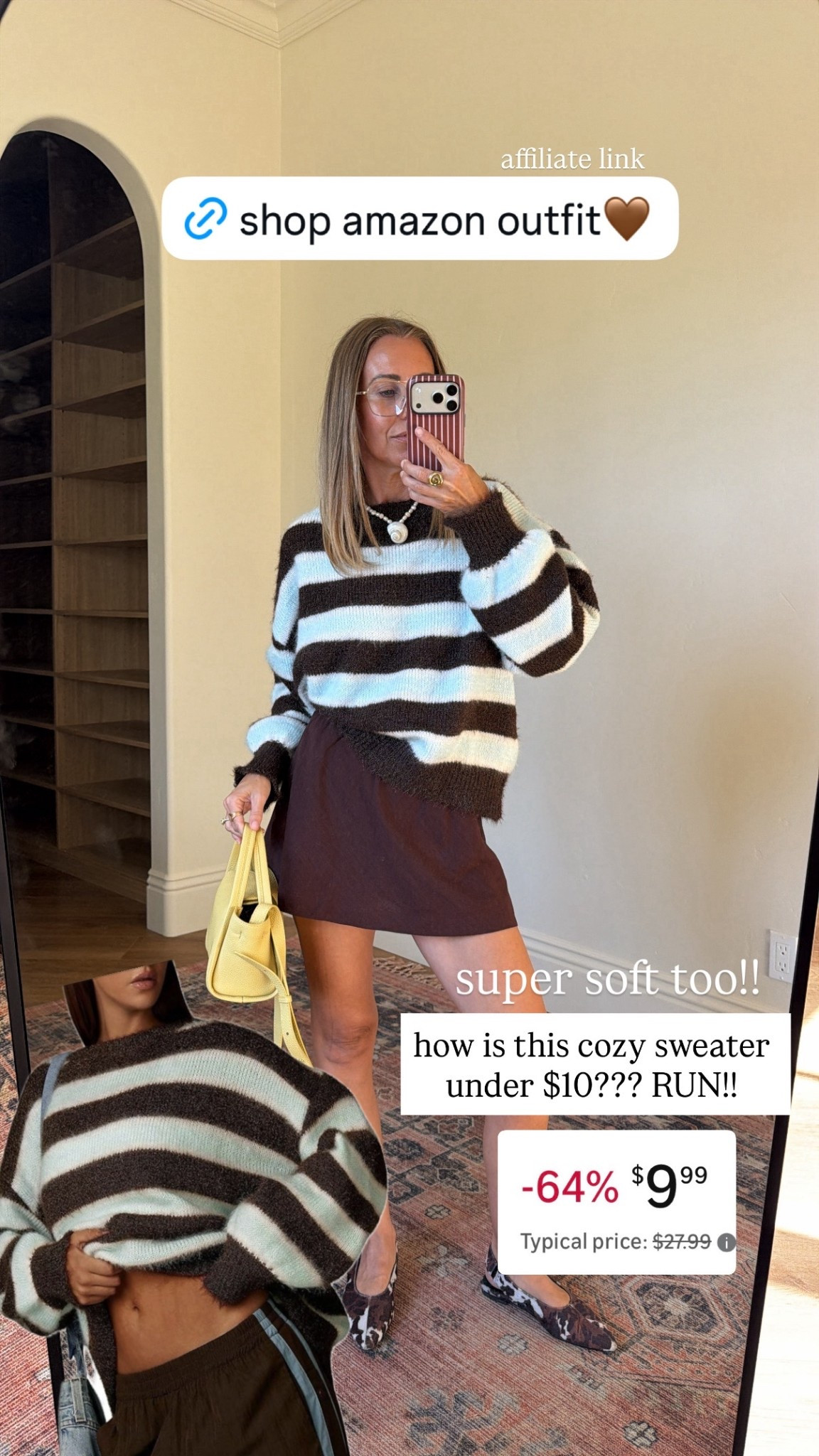 Amazon outfit idea
Cozy striped sweater on amazon deal
Wearing size small sweater
Size xs linen skort



#LTKgrwm #LTKSaleAlert #LTKootd