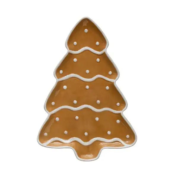 Hand-Painted Ceramic Gingerbread Tree Shaped Platter - Bed Bath & Beyond - 38883611 | Bed Bath & Beyond