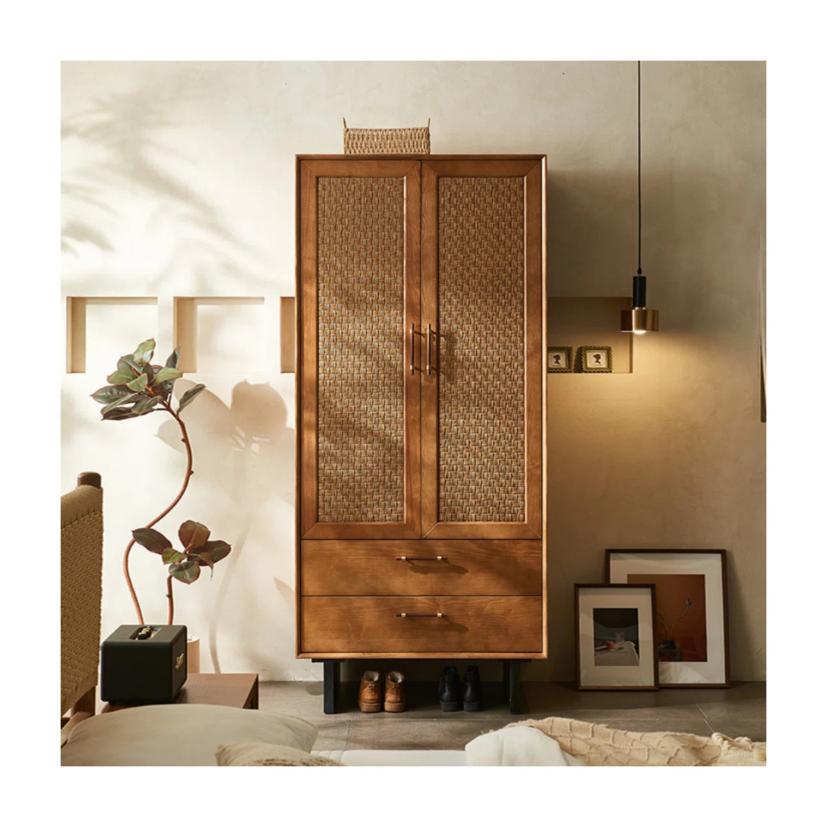 Modern Simple Woven Wardrobe | Wayfair North America