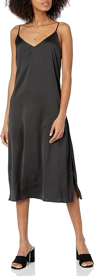Amazon.com: The Drop Women's Ana Silky V-Neck Midi Slip Dress Dress, -Black, S : Clothing, Shoes ... | Amazon (US)