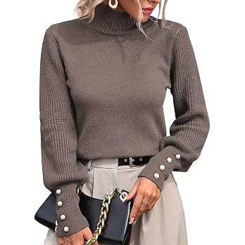 Upopby Women's Fall Winter Turtleneck Sweaters Knitted Pullover Sweater Top | Amazon (US)