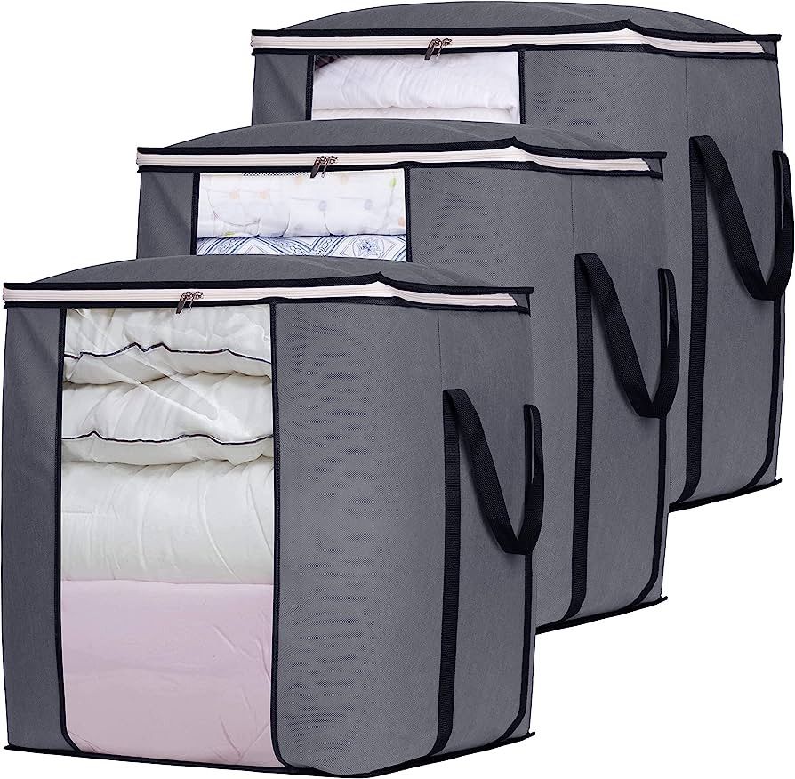 SLEEPING LAMB 120L Oversized Blanket Storage Bags Sturdy Fabric Clothes Storage Containers for Ki... | Amazon (US)