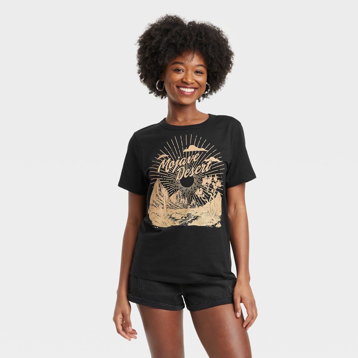 Women's Mojave Desert Short Sleeve Graphic T-Shirt - Black | Target