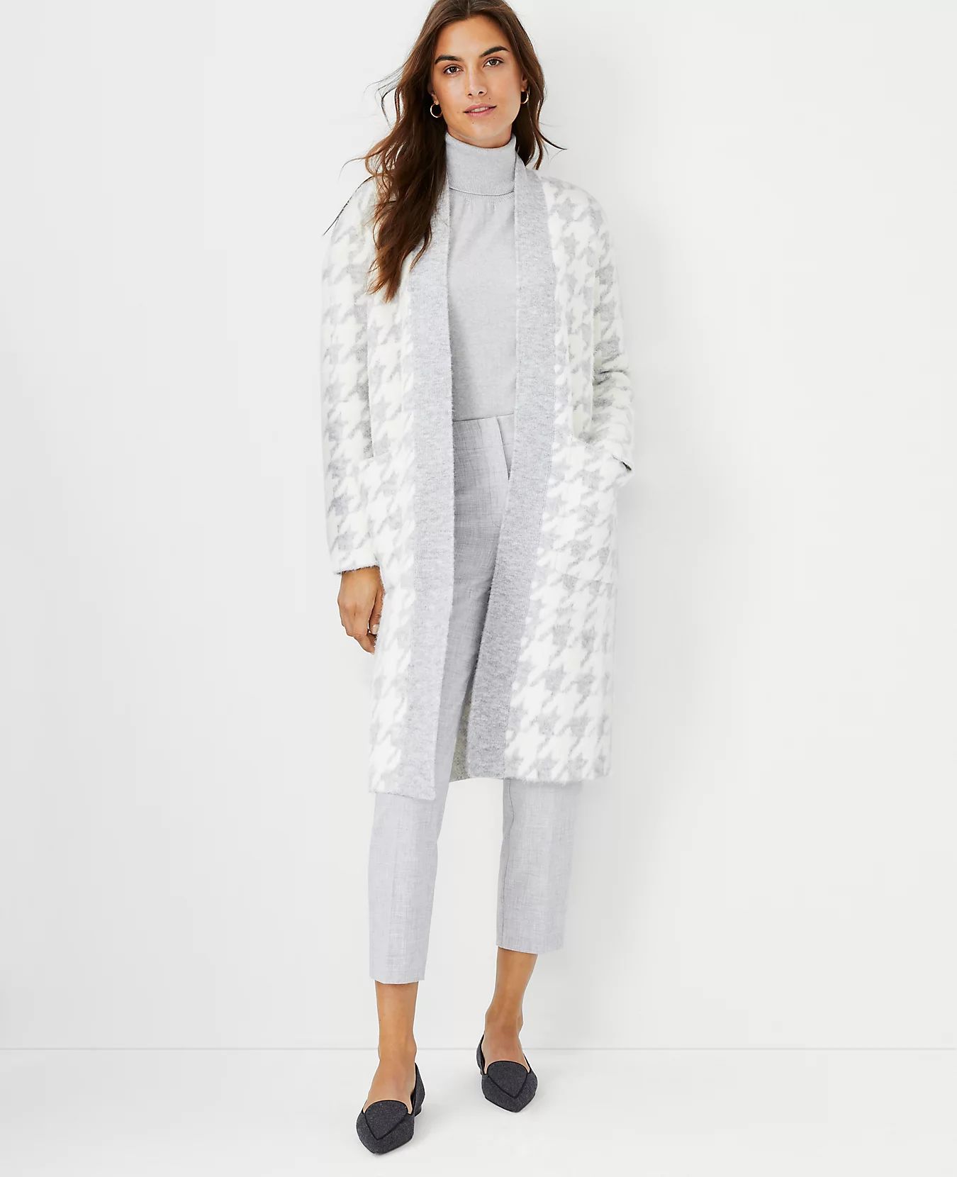 Houndstooth Open Coatigan | Ann Taylor (US)