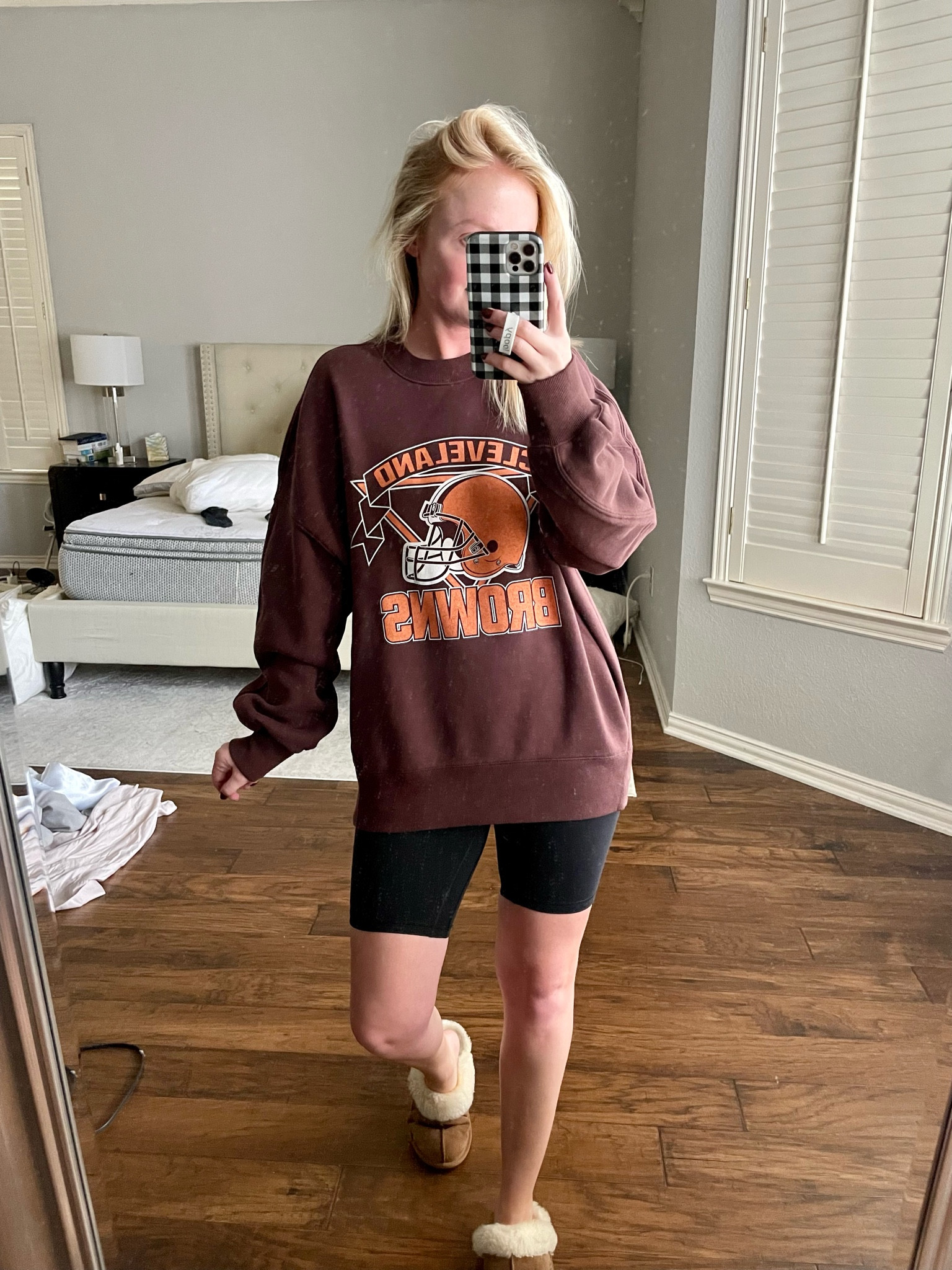 Women's Cleveland Browns Graphic Oversized Sunday Crew in Dark Brown | Size Xxs | Abercrombie & Fitch