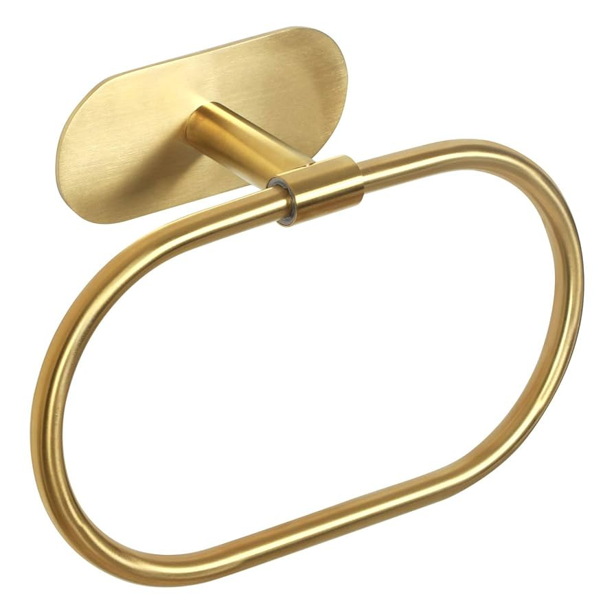 HouseAid Self Adhesive Towel Ring for Bathroom, Stainless Steel Adhesive Hand Towel Holder, No Dr... | Amazon (US)