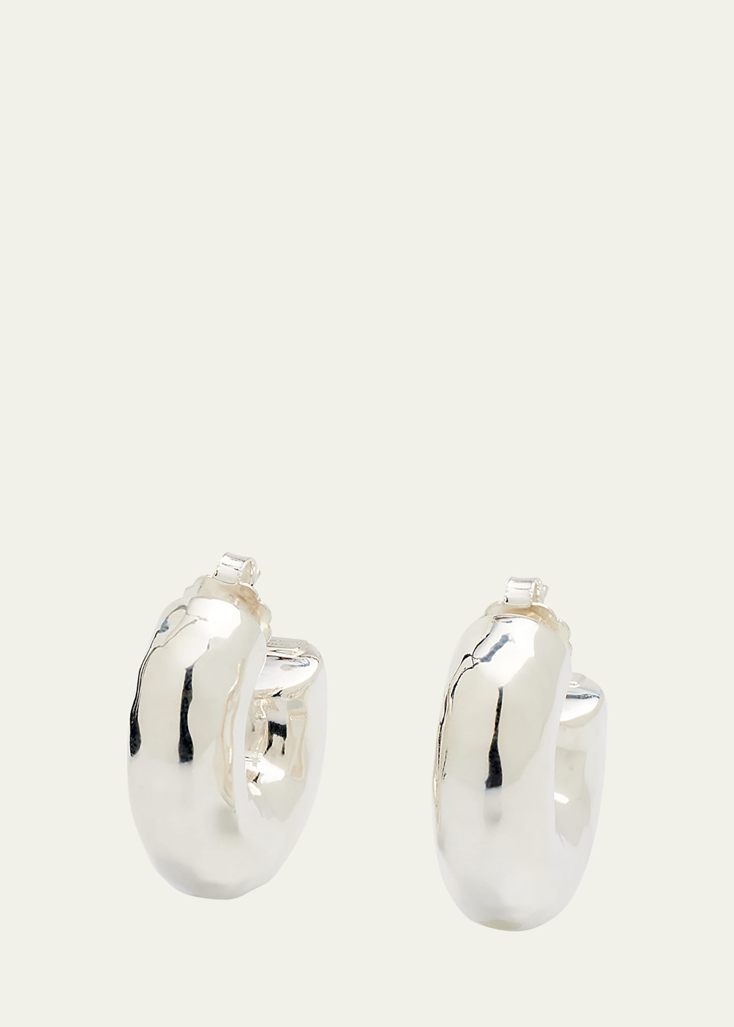 Ippolita Thick Hammered Round Hoop Earrings in Sterling Silver | Bergdorf Goodman