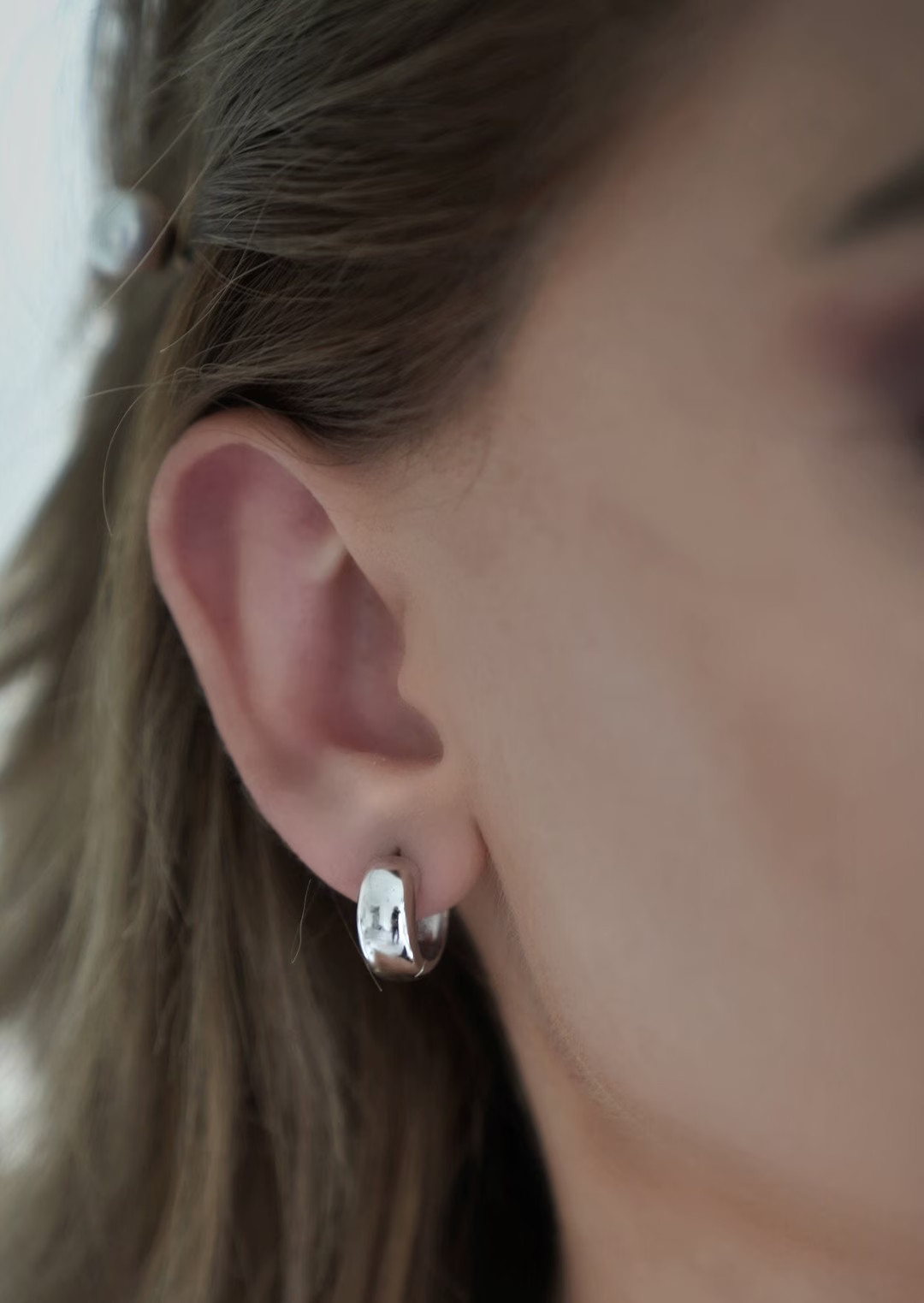 Silver chunky hoop earrings, Gold hoop earrings, Silver hoop earrings, Small hoop earrings, Thick... | Etsy (US)