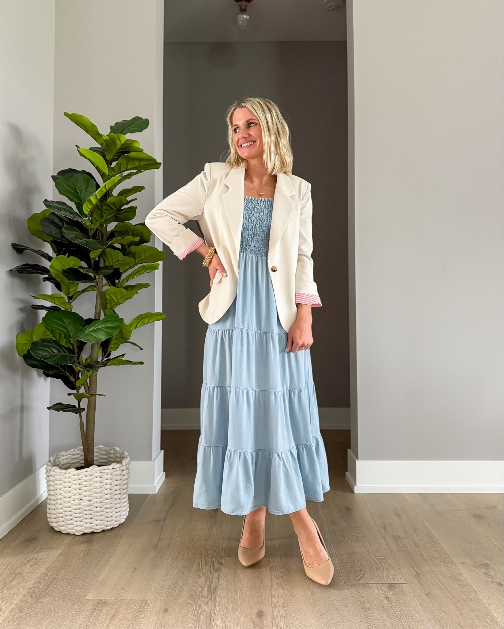 This chambray dress from my line DEAR JOHN x KATIE HALLER works great as a workwear dress! I’m wearing an xs in both! 
✨Use the code: DJXKATIE20
for 20% off at @Dear John Denim

#LTKootd #LTKWorkwear #LTKPetite