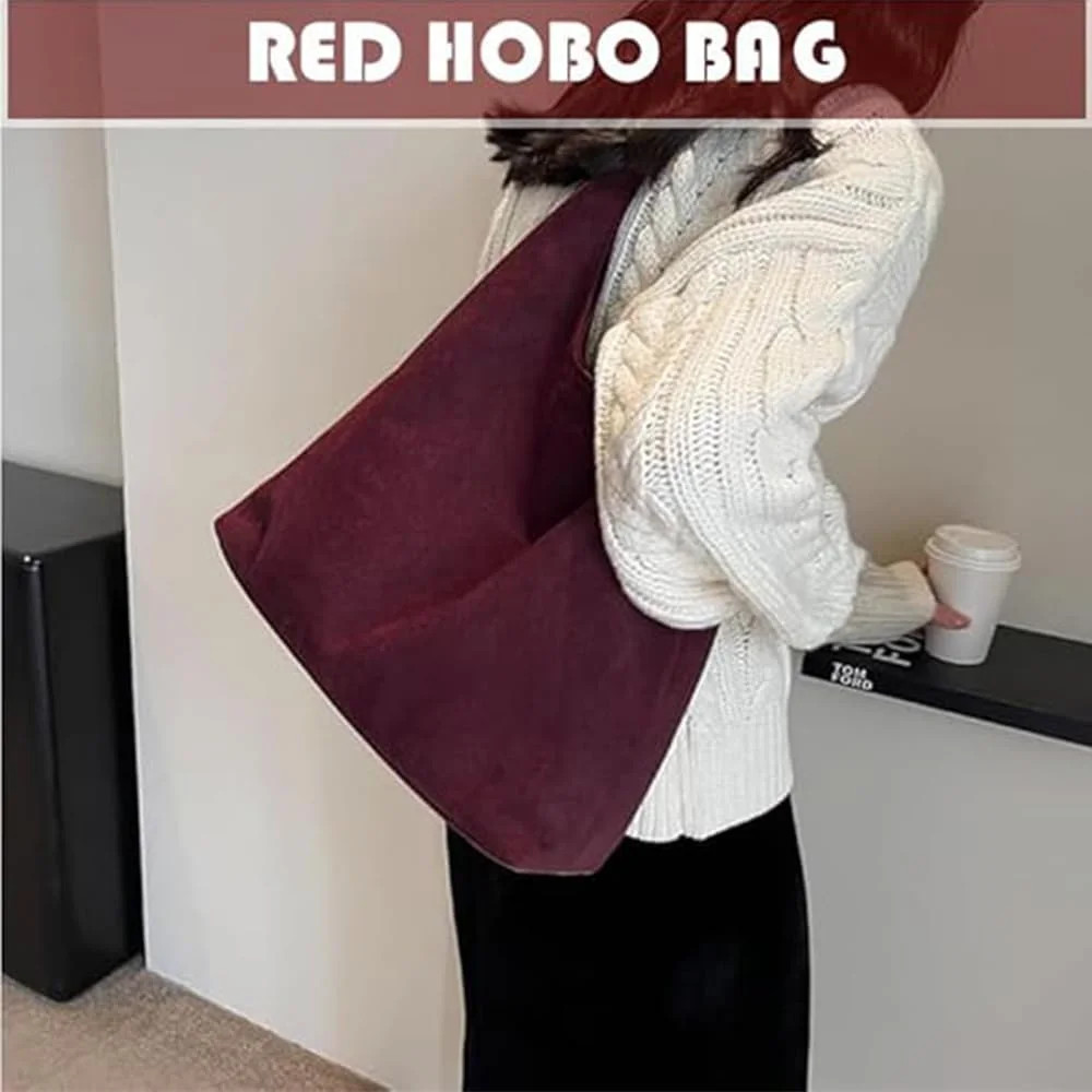 Gocvo Retro Faux Suede Bags for Women Suede Tote Bag with Purse Slouchy Bag Hobo Handbag Crescent... | Walmart (US)