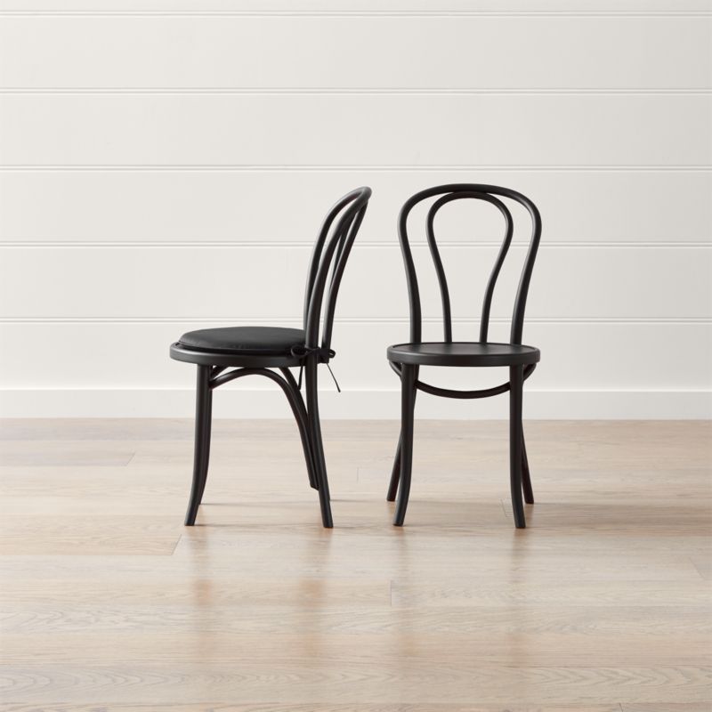 Vienna Matte Black Dining Chair and Cushion | Crate & Barrel