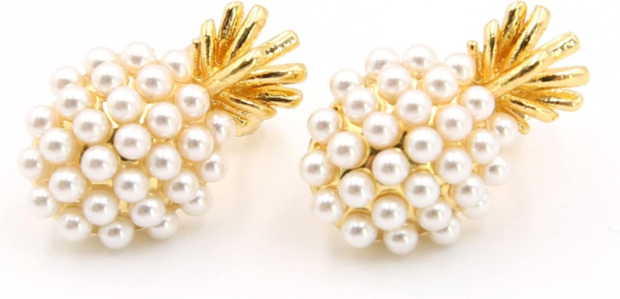 Pearl Pineapple Stud Earing Gold, Hypoallergenic for Woman Girls 316L Earrings Stainless Steel Go... | Amazon (US)
