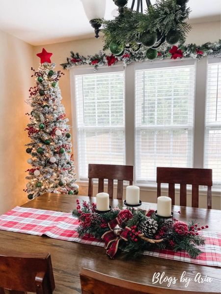 My flocked dining room Christmas tree with a knit star tree topper that’s back at Target this year!

#LTKhome #LTKSeasonal #LTKHoliday