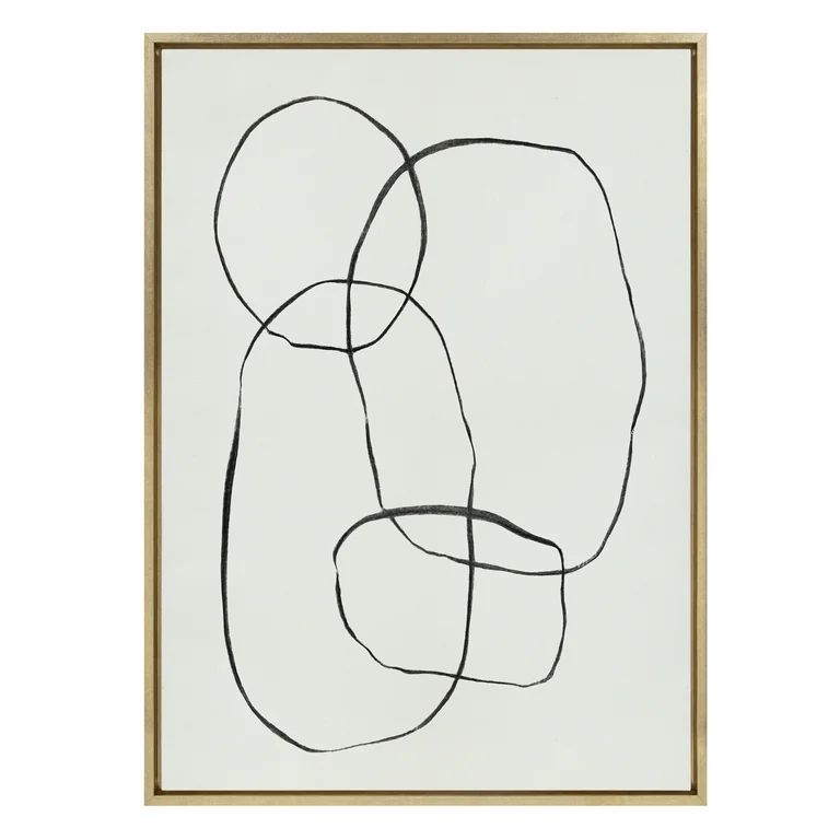 Kate and Laurel Sylvie 871 Modern Circles Framed Canvas Linen Textured Wall Art by Teju Reval of ... | Walmart (US)