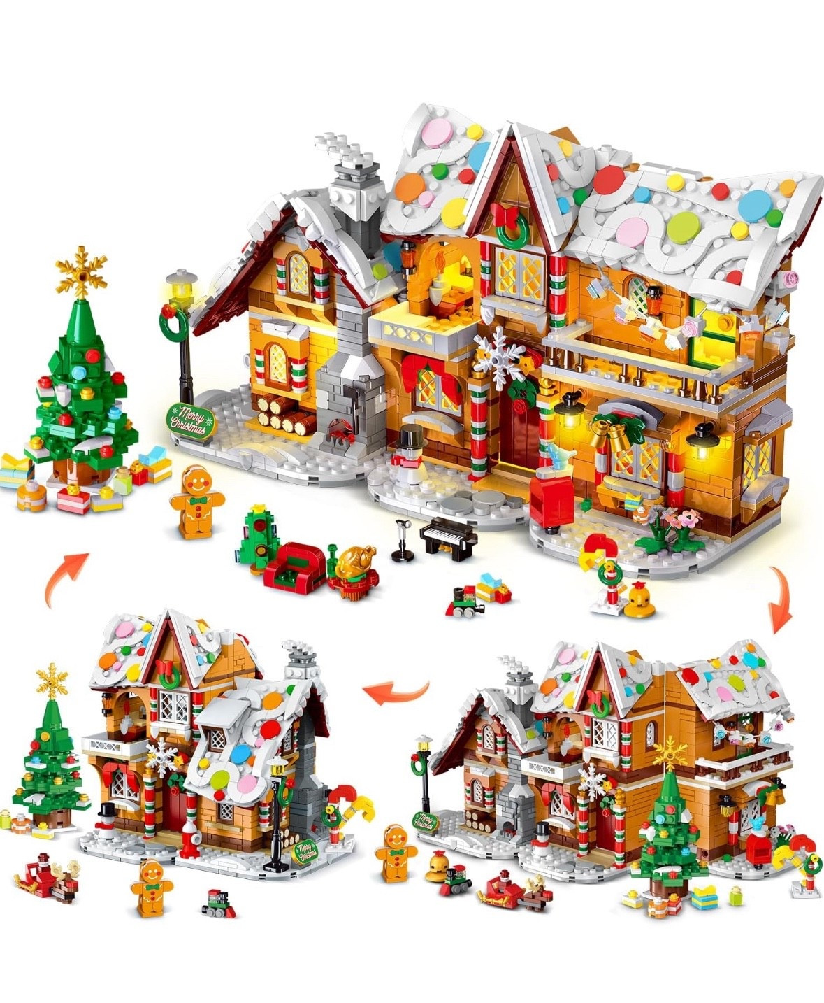 3 Style Christmas Gingerbread House Building Set, 2025 Christmas Castle Village Building Block Toy, Ages 8+, 1421PCS

#LTKGiftGuide #LTKHoliday #LTKFamily
