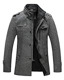 Wantdo Men's Wool Blend Jacket Stand Collar Windproof Pea Coat | Amazon (US)
