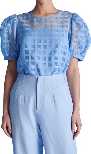 Windowpane Sheer Top | Nordstrom