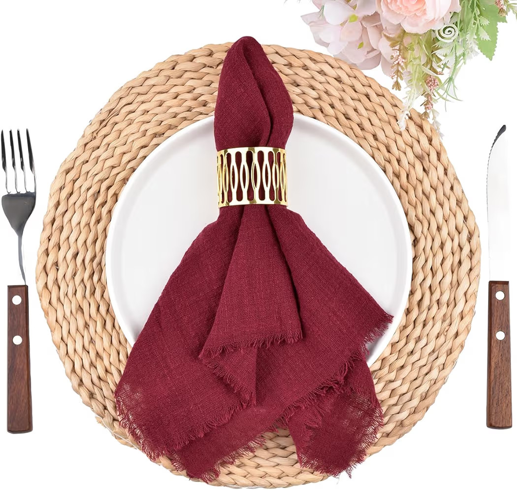 Amazon.com: Dlpafzy Fall Thanksgiving Rustic Cloth Napkins 16.5x16.5 Inches Handmade Cotton Linen... | Amazon (US)
