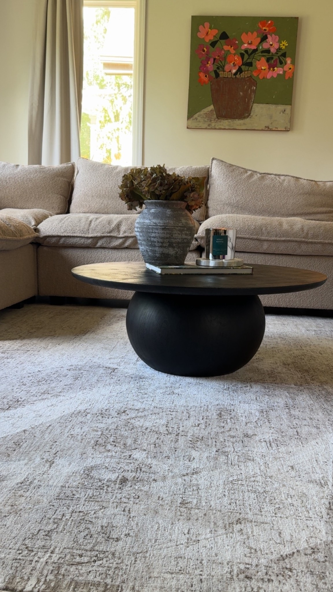 Curtains: shade birch
Paint: Benjamin Moore Swiss coffee at 50% strength 
Couch: Fawn Performance Boucle fabric 
My art is by Jess Hannum

#LTKHome