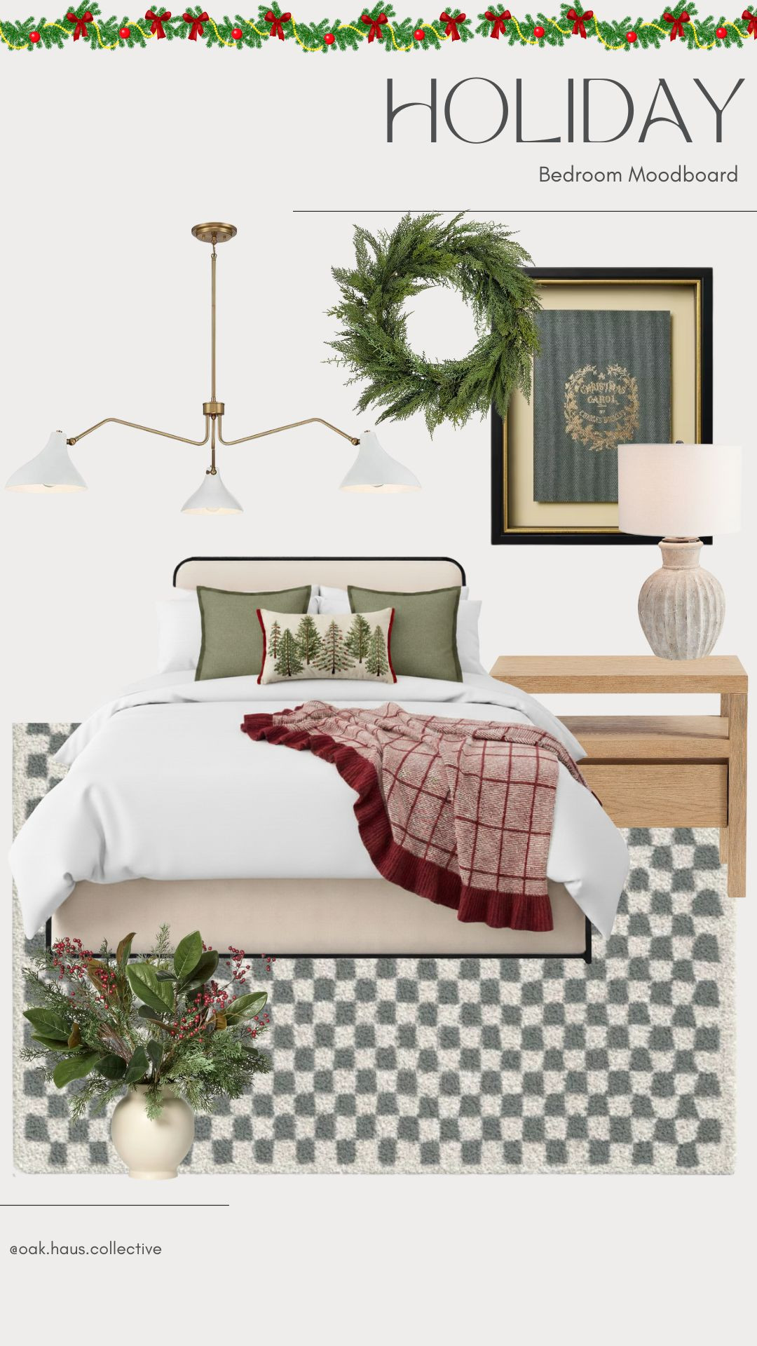Holiday Bedroom Moodboard #holiday #holidaydecor #bedroom #bedroomdesign #moodboard 

 #LTKHoliday #LTKSeasonal #LTKHome