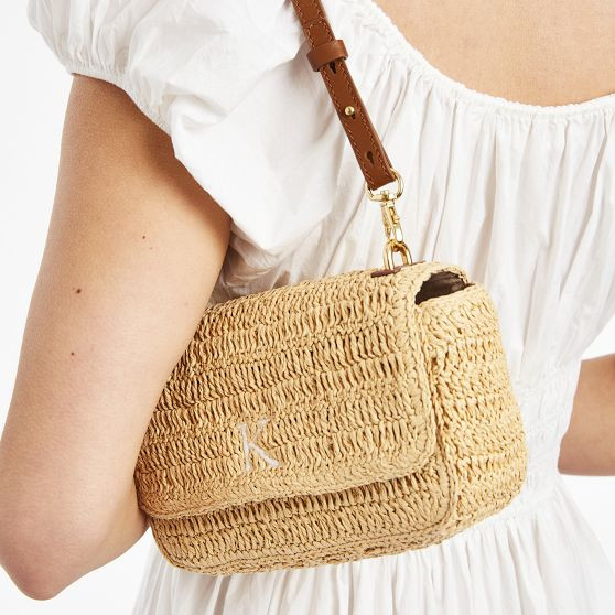 Antibes Handwoven Raffia Shoulder Bag | Mark and Graham