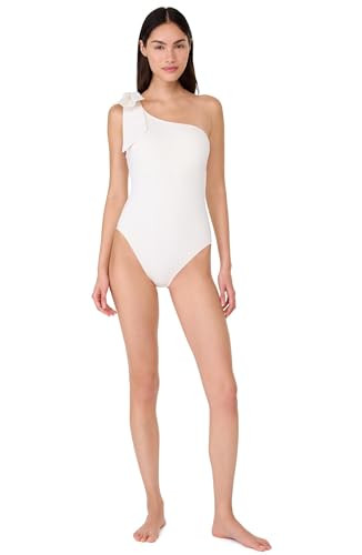 kate spade new york Women's Solids Shoulder Bowtie One Shoulder One Piece, Cream, Medium | Amazon (US)