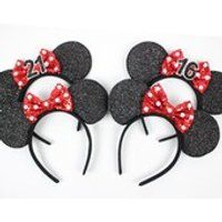 Minnie Mouse Ears Headband with Red Polka Dots Glitter Bow  Minnie Ear  Birthday Headband  Disney Ear  Minnie Ears Black  Red Polka Dot | Etsy (US)