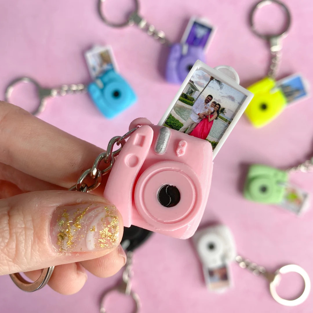 Mini camera keychain and your own personalized photo. Camera keychain with pull out picture. Best... | Etsy (US)
