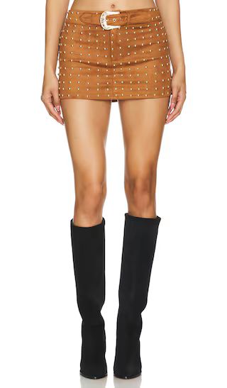 Reese Mini Skirt in Brown | Revolve Clothing (Global)
