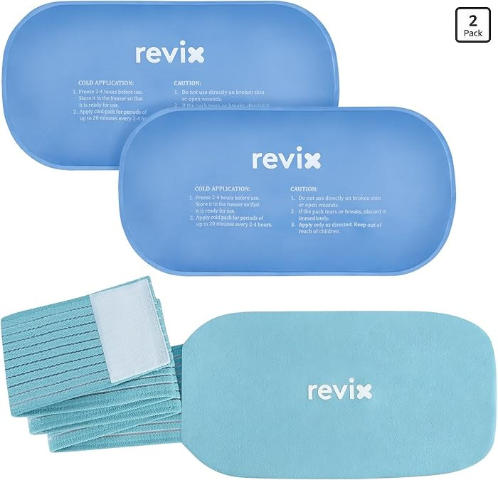 REVIX Ice Packs for Injuries Reusable, 2 Packs Hot and Cold Pack with Adjustable Strap, Flexible ... | Amazon (US)