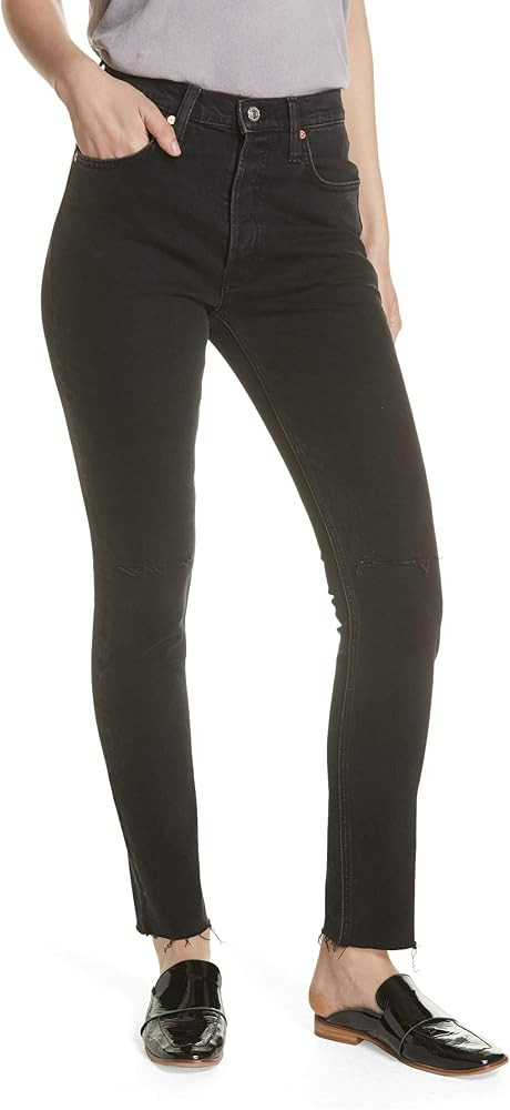 Free People Womens Stella Denim High-Waist Skinny Jeans | Amazon (US)