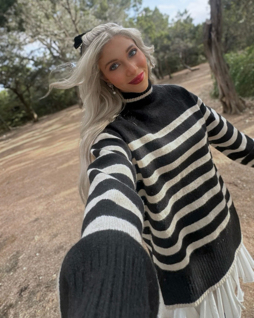 Sweater size small
Skirt size small

Turtleneck sweater, striped sweater, oversized sweater, white ruffle skirt, white skirt outfit, white mini skirt, fall skirts, fall sweaters, fall fashion, trendy fall outfit, black boots, fall boots, knee high boots, boot socks, leg warmers, neutral outfit, minimalist outfit, hair bows, fall fashion trends

#LTKSeasonal #LTKCyberWeek #LTKStyleTip