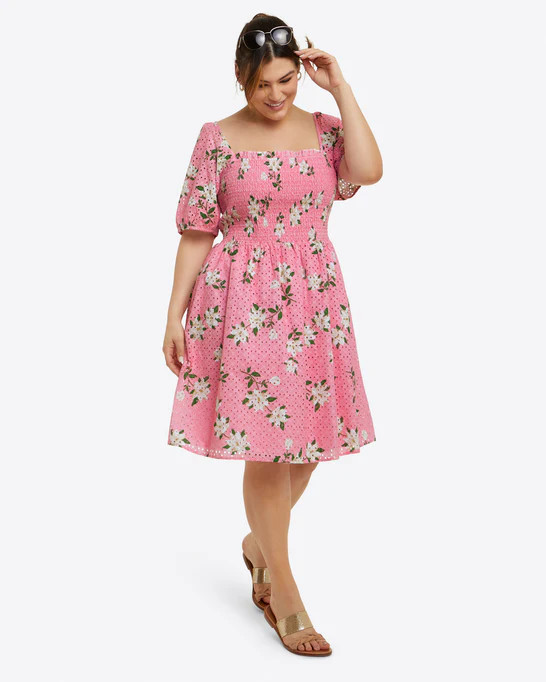 Puff Sleeve Babydoll Dress in Magnolia | Draper James (US)