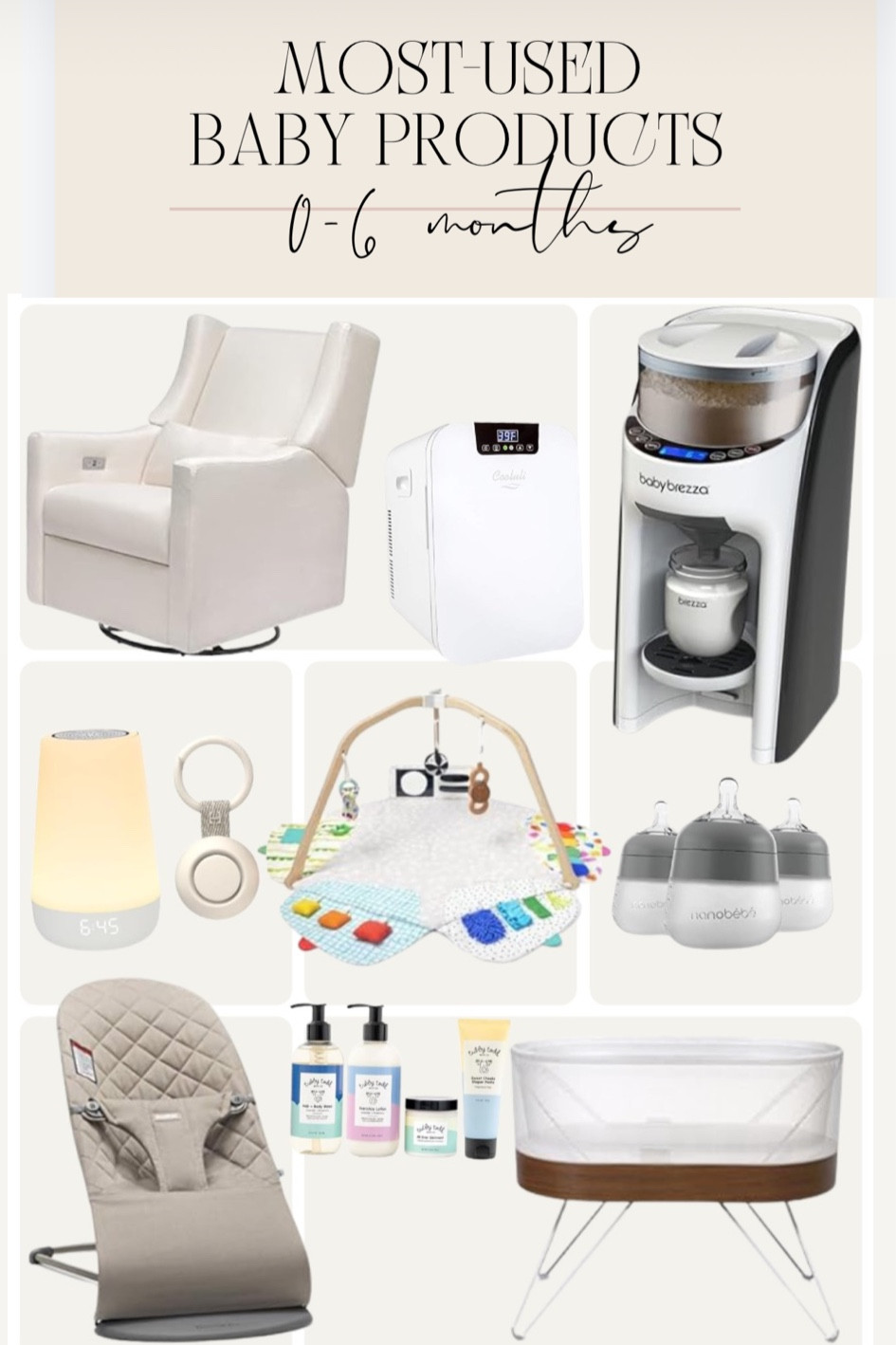 2 kids later, these are the most used baby products 0-6 months. 

Baby glider, nursery, formula maker, baby bouncer, sound machine, baby bottles, snoo, tubby todd  

#LTKFamily #LTKBump #LTKBaby